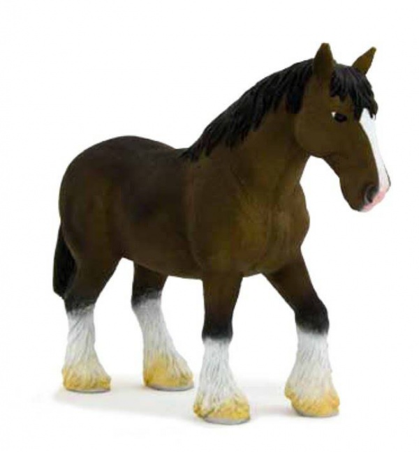 Фигурка Лошадь мощной породы темно-коричневая