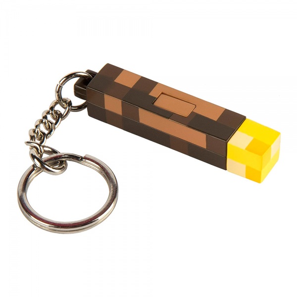 Брелок Minecraft 3D Light-Up Torch фонарик "Факел"