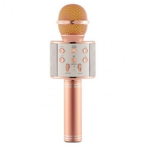 Караоке микрофон для смартфона, розово- золотой