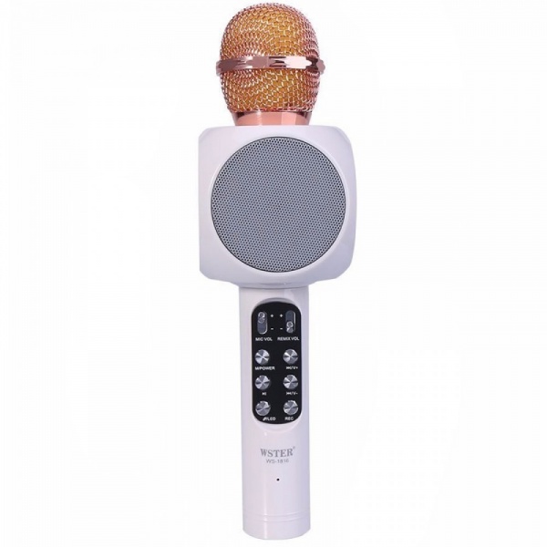 Караоке микрофон со световым сопровождением белый