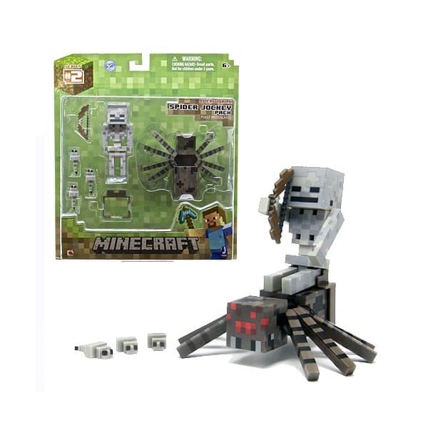 Фигурка Minecraft Spider Jockey "Скелет наездник" с аксессуарами 8см