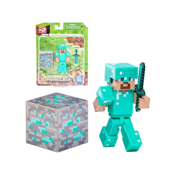 Фигурка Minecraft Diamond Steve с аксессуарами, 8см