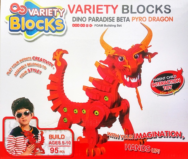 Конструктор мягкий "VARIETY Blocks", Красный дракон