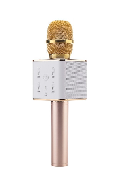 Караоке микрофон со встроенной колонкой, золотой