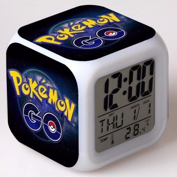 Часы настольные пиксельные с подсветкой Pokemon Go