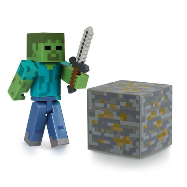 Фигурка Minecraft Zombie Зомби с аксессуарами, 8см