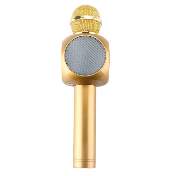 Караоке микрофон со световым сопровождением золотой
